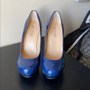 Guess blue heels.  Size 7.
